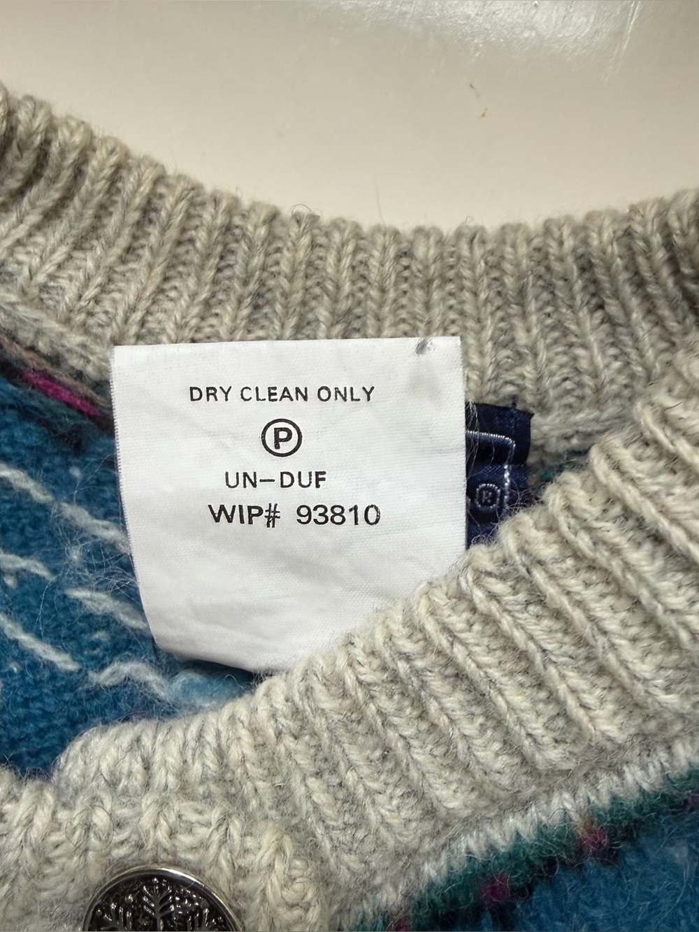Woolrich Vintage Cardigan Sweater Penguins Wool Fair Isle 80s Size Medium RARE - Picture 6 of 8